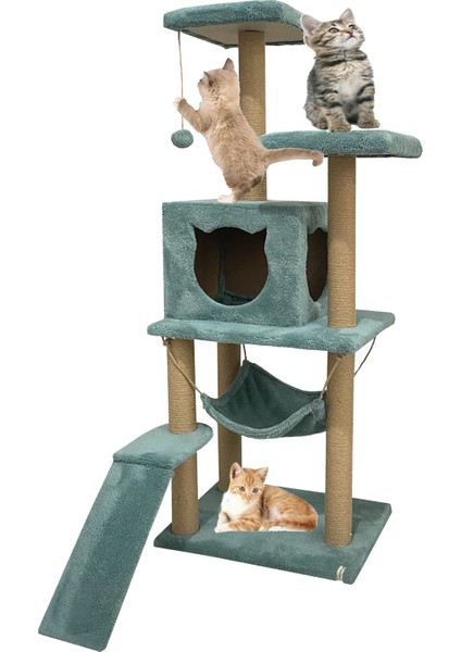 Kedi Tırmalama Platformlu S9 Turkuaz