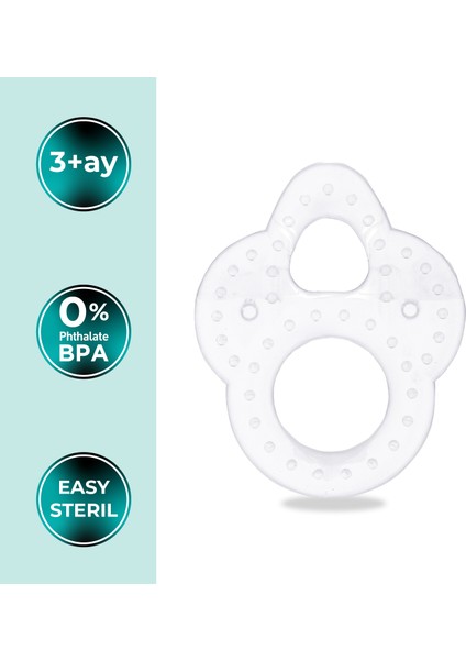 Silikon Bebek Diş Kaşıyıcı, Kolay Kavrama & Hassas Diş Etlerine Özel, 2 Halkalı, 1 Adet modelleri