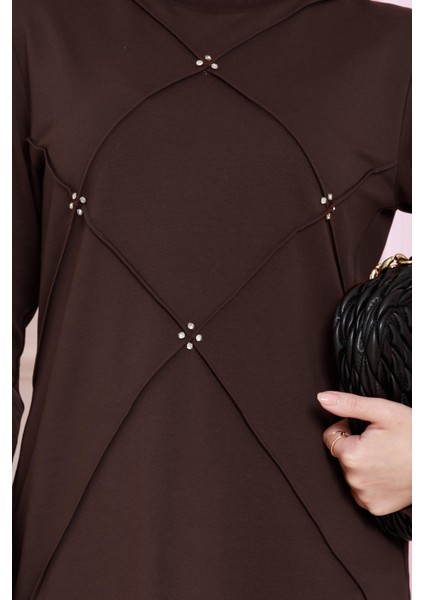 Önü Taşlı Iki Iplik Takım-Kahverengi fırsatları