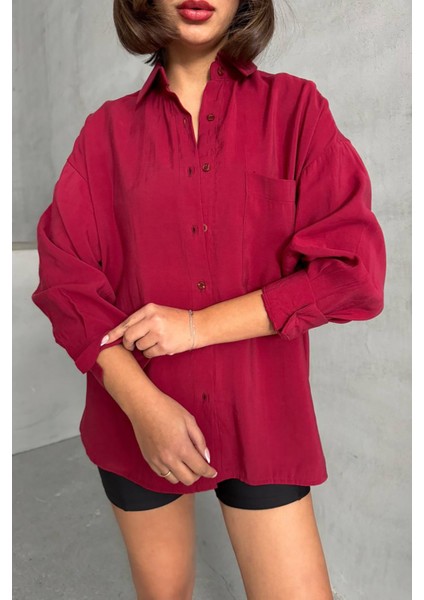 Kadın Modal Kumaş Oversize Kalıp Gömlek NBG069