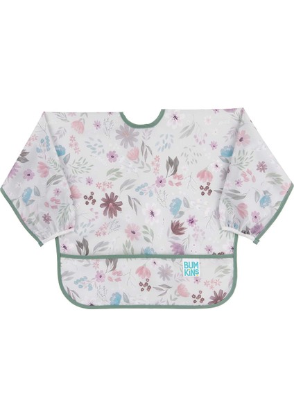Su Geçirmez Mama Önlüğü Floral Desenli 6-24 Ay Kullanımına Uygun Hafif ve Silinebilir
