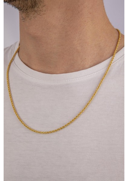 14 Ayar Altın Burgu Erkek Zincir Kolye 2.60 mm