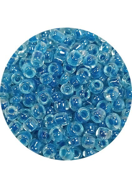 Dökme Cam Kum Boncuk (8/0) 3 mm - 20 Gram - Şeffaf Gök Mavi - BNC173