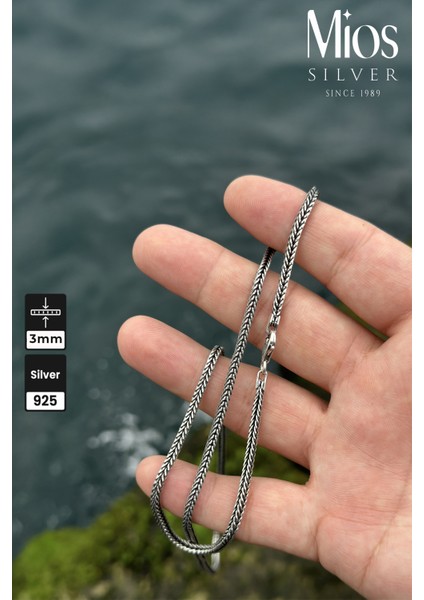 3 mm Tilki Kuyruğu Zincir 925 Ayar Gümüş Kolye fiyatları