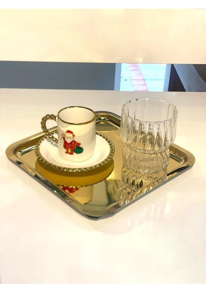 Gold Kare 6'lı Sunum Tepsisi 21CM