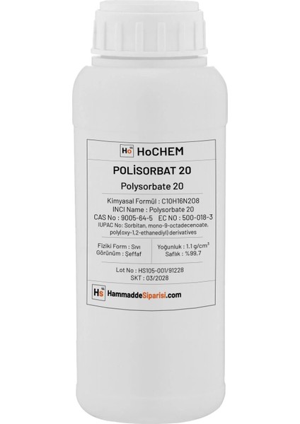 Polisorbat 20 Polysorbate 20 9005 64 5 500 gr