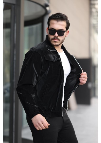 Nova Parlak Çift Cepli Su Itici Slim Fit Erkek Yağmurluk Mont modelleri