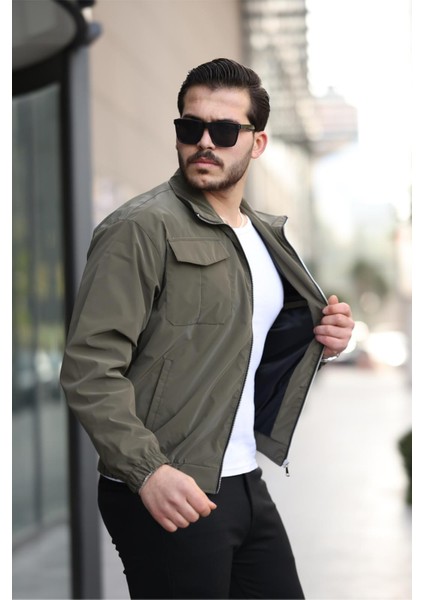 Nova Parlak Çift Cepli Su Itici Slim Fit Erkek Yağmurluk Mont modelleri