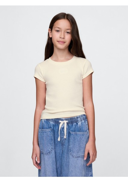 Kız Çocuk Bej Gap Logo T-Shirt