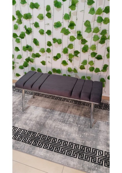 Krom Metal Ayaklı Metal Kasalı Bench Mutfak Salon Antre Yatak Odası Balkon Puf Bank fiyatları