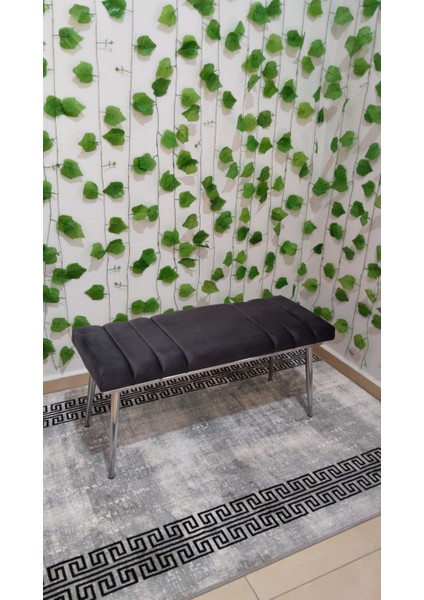 Krom Metal Ayaklı Metal Kasalı Bench Mutfak Salon Antre Yatak Odası Balkon Puf Bank modelleri