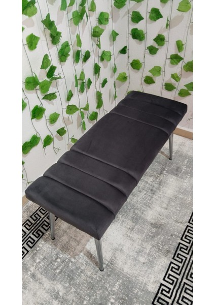 Krom Metal Ayaklı Metal Kasalı Bench Mutfak Salon Antre Yatak Odası Balkon Puf Bank fırsatları