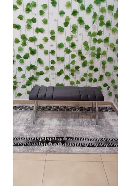 Krom Metal Ayaklı Metal Kasalı Bench Mutfak Salon Antre Yatak Odası Balkon Puf Bank indirimleri