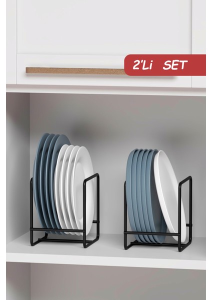 2 Adet Tabaklık Rafı Tabak Kurutmalık Mutfak ve Tezgah Düzenleyici Bulaşıklık Organizer Standı