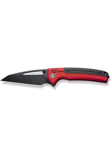 Sentinel Strike Flipper & Thumb Stud & Button Lock Knife Red Aluminum & Frn Handle Çakı