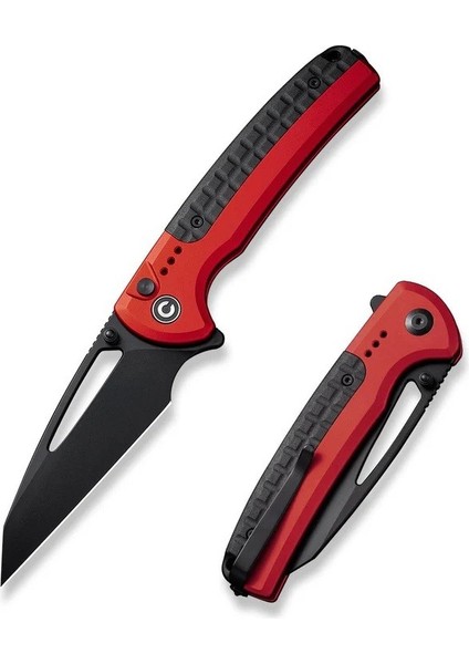 Sentinel Strike Flipper & Thumb Stud & Button Lock Knife Red Aluminum & Frn Handle Çakı fiyatları