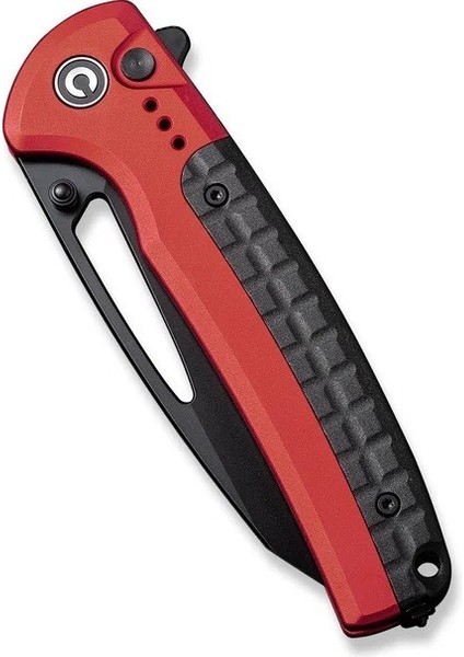 Sentinel Strike Flipper & Thumb Stud & Button Lock Knife Red Aluminum & Frn Handle Çakı indirimleri