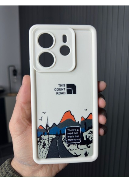Xiaomi Redmi Note 14 Kılıf Yumuşak Kalın Kenarlı Mountai Dağ Kuşu Desenli 3D Kamera Korumalı Lansman Silikon Kapak modelleri