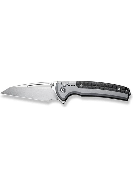 Sentinel Strike Flipper & Thumb Stud & Button Lock Knife Gray Aluminum & Frn Handle Çakı