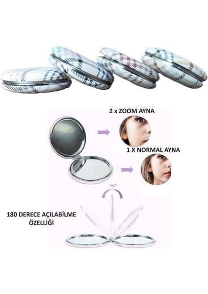 Ayna Makyaj Aynası El Çanta Cep Çanta Aynası Taşınabilir Mini Ayna Kompakt Zoom Özellikli fırsatları