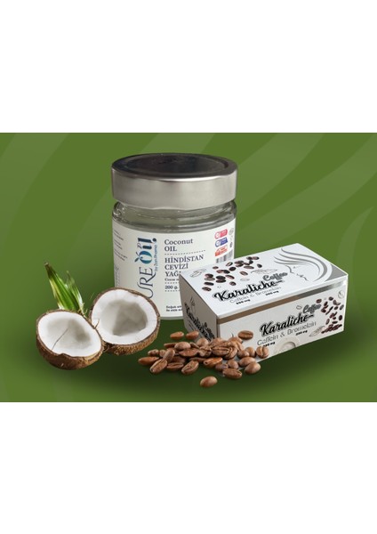 Karaliche Bromelain Kafein Kahve 30 Şase + Pure Oil Hindistan Cevizi Yağı 200 gr