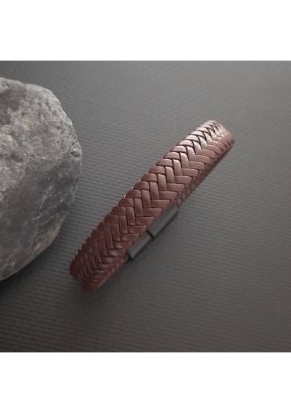 Özel Seri Kahverengi Erkek Deri Bileklik modelleri