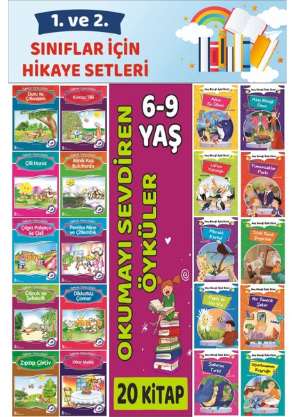 1.ve 2.sınıflar Için Okuma Alışkanlığı Kazandıran Mükemmel 20 Li Hikaye Seti 2