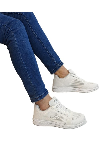 24937-24938 Beyaz Fuspetli Çok Hafif Rahat Spor Ayakkabı