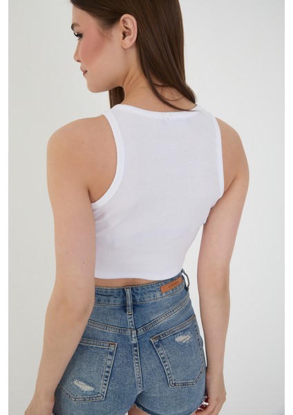 Halter Yaka Fitilli Askılı Crop Atlet Bluz fırsatları
