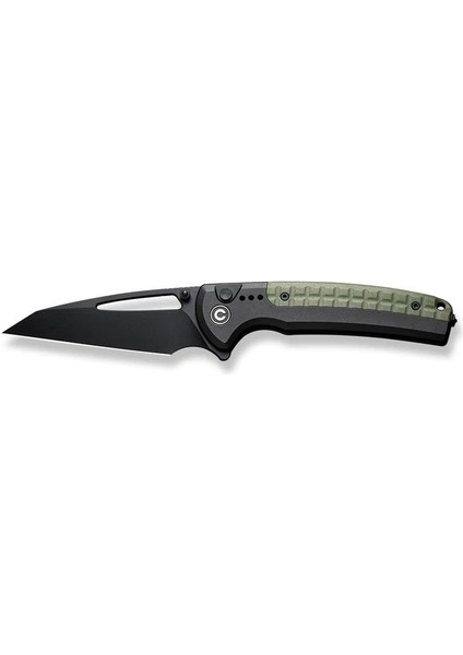 Sentinel Strike Flipper & Thumb Stud & Button Lock Knife Black Aluminum & Frn Handle Çakı