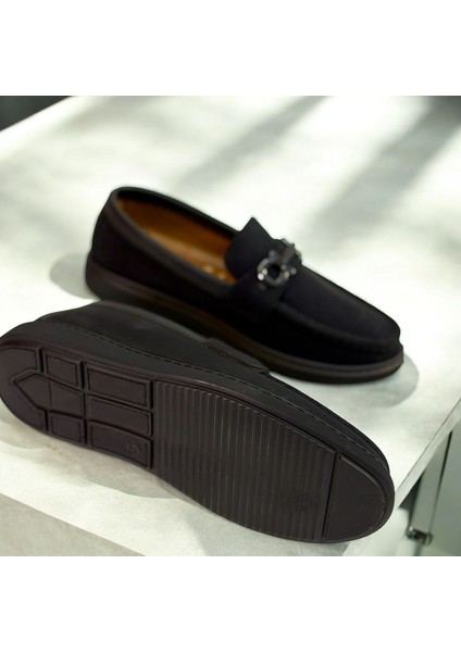 Günlük Erkek Ayakkabı Topuk Destekli Nubuk Kahverengi- Siyah