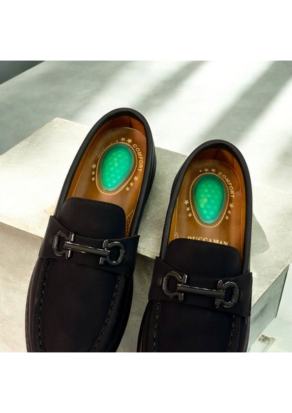 Günlük Erkek Ayakkabı Topuk Destekli Nubuk Kahverengi- Siyah modelleri