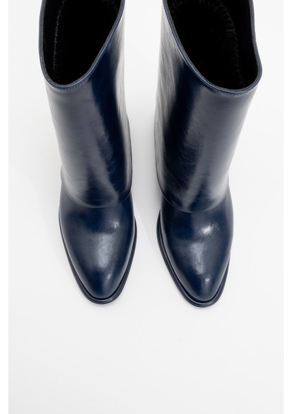 Ellas Lacivert Cilt Kadın Kalın Topuklu Bot fiyatları