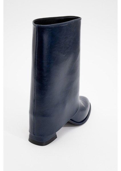 Ellas Lacivert Cilt Kadın Kalın Topuklu Bot fırsatları