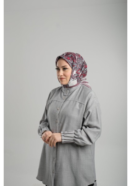 Violet Desenli Eşarp Kesik Elyaf Pamuksu Etnik Dijital Baskılı 202207_21