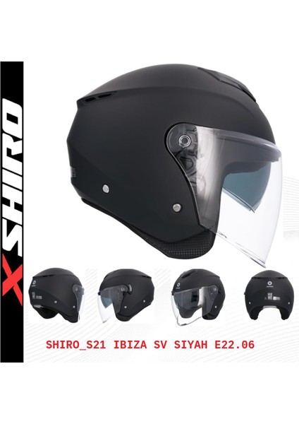 Shıro Kask 100290 Ibıza M.c _m Siyah