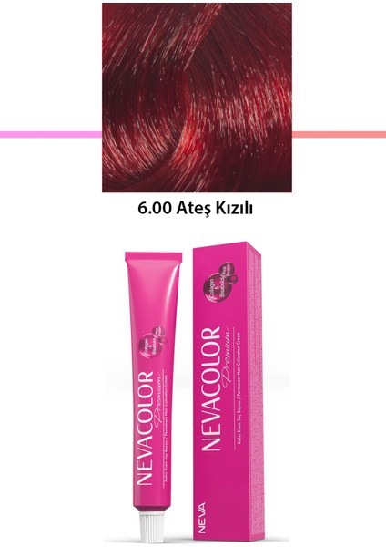 Premium 6.00 Ateş Kızılı - Kalıcı Krem Saç Boyası 50 g Tüp