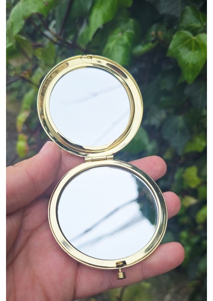 İsme Özel Gold Makyaj Aynası Kapaklı Metal Cep Aynası modelleri