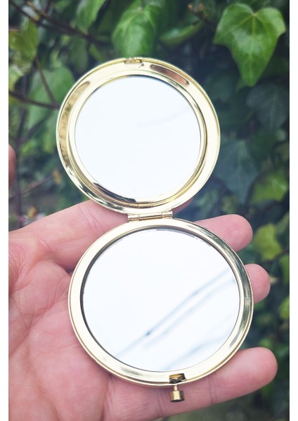 İsme Özel Gold Makyaj Aynası Kapaklı Metal Cep Aynası fırsatları