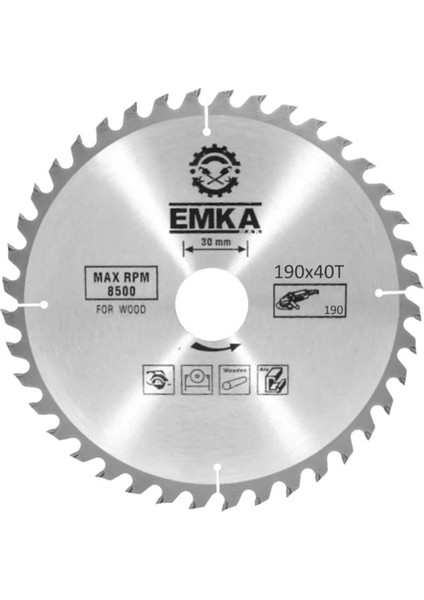 190 mm Sunta Testere 190X40T 8000RPM