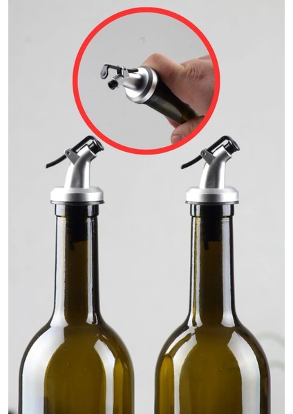 Marasca Ahşap Stantlı Sirke ve Nar Ekşisi Şişesi Set Siyah 750 ml 2'li