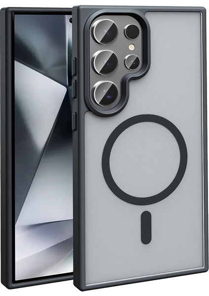 Samsung Galaxy S25 Ultra Kılıf Magsafe Şarj Özellikli Mat Arka Yüzey Zore Sio Kapak + Nano Ekran Koruyucu