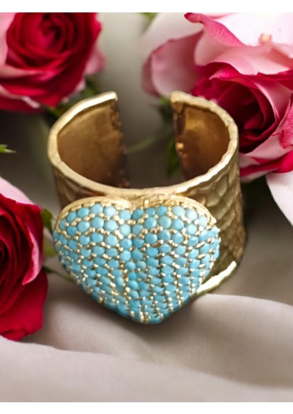 Turkuaz Kalpli Yüzük