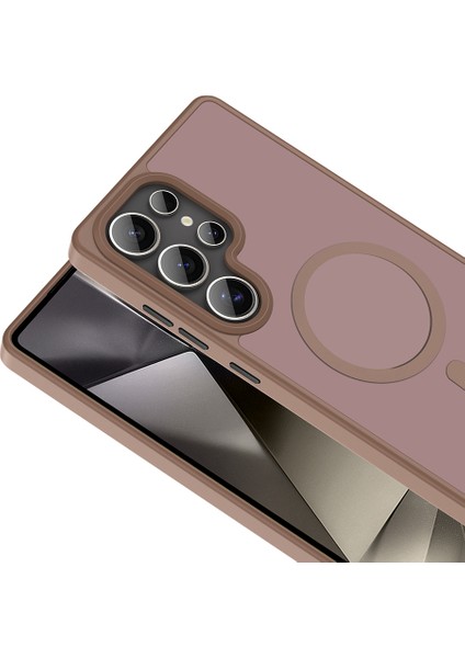 Galaxy S25 Ultra Kılıf M-safe Şarj Özellikli Mat Arka Yüzey Zore Sio Kapak + Hayalet Ekran Koruyucu modelleri