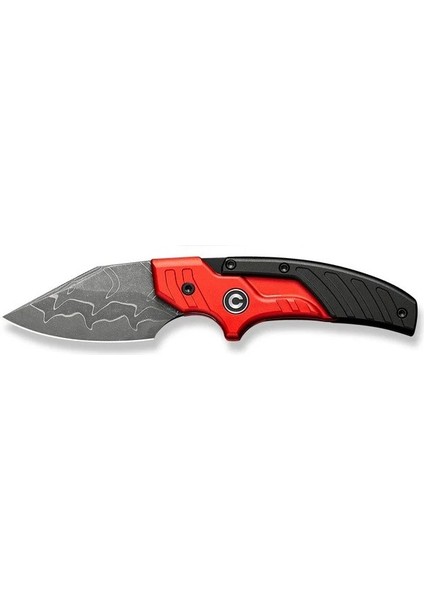 Typhoeus Adjustable Fixed Blade Knife Red,black Aluminum Handle Damascus Bıçak