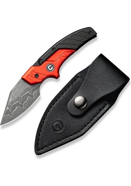 Typhoeus Adjustable Fixed Blade Knife Red,black Aluminum Handle Damascus Bıçak fiyatları