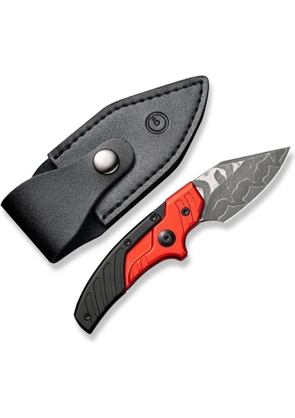 Typhoeus Adjustable Fixed Blade Knife Red,black Aluminum Handle Damascus Bıçak modelleri