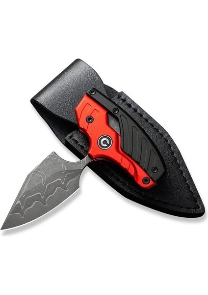 Typhoeus Adjustable Fixed Blade Knife Red,black Aluminum Handle Damascus Bıçak fırsatları