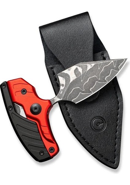 Typhoeus Adjustable Fixed Blade Knife Red,black Aluminum Handle Damascus Bıçak indirimleri