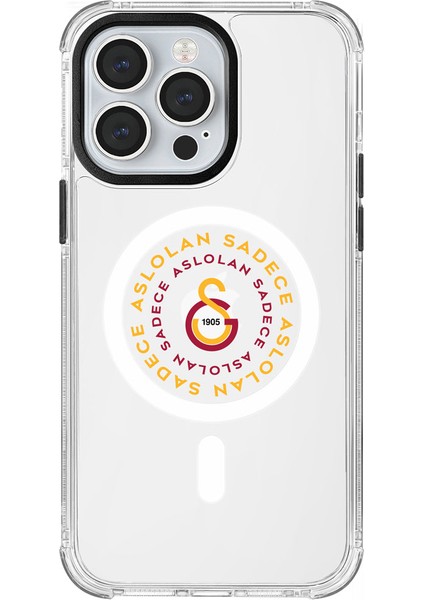 Apple iPhone 13 Pro Galatasaray Magsafe Aslolan Şeffaf Telefon Kılıfı